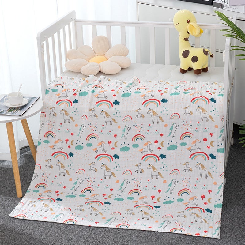 New Six-Layer Baby Gauze Bath Towel Cotton Children'S Towel Quilt Baby Cover Blanket Children'S Quilt Seersucker Bath Towel - Image 1